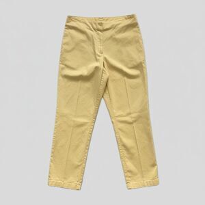 Vintage 90s Limited Yellow Stretch Cotton Casual Skinny Spring Summer Pants 4